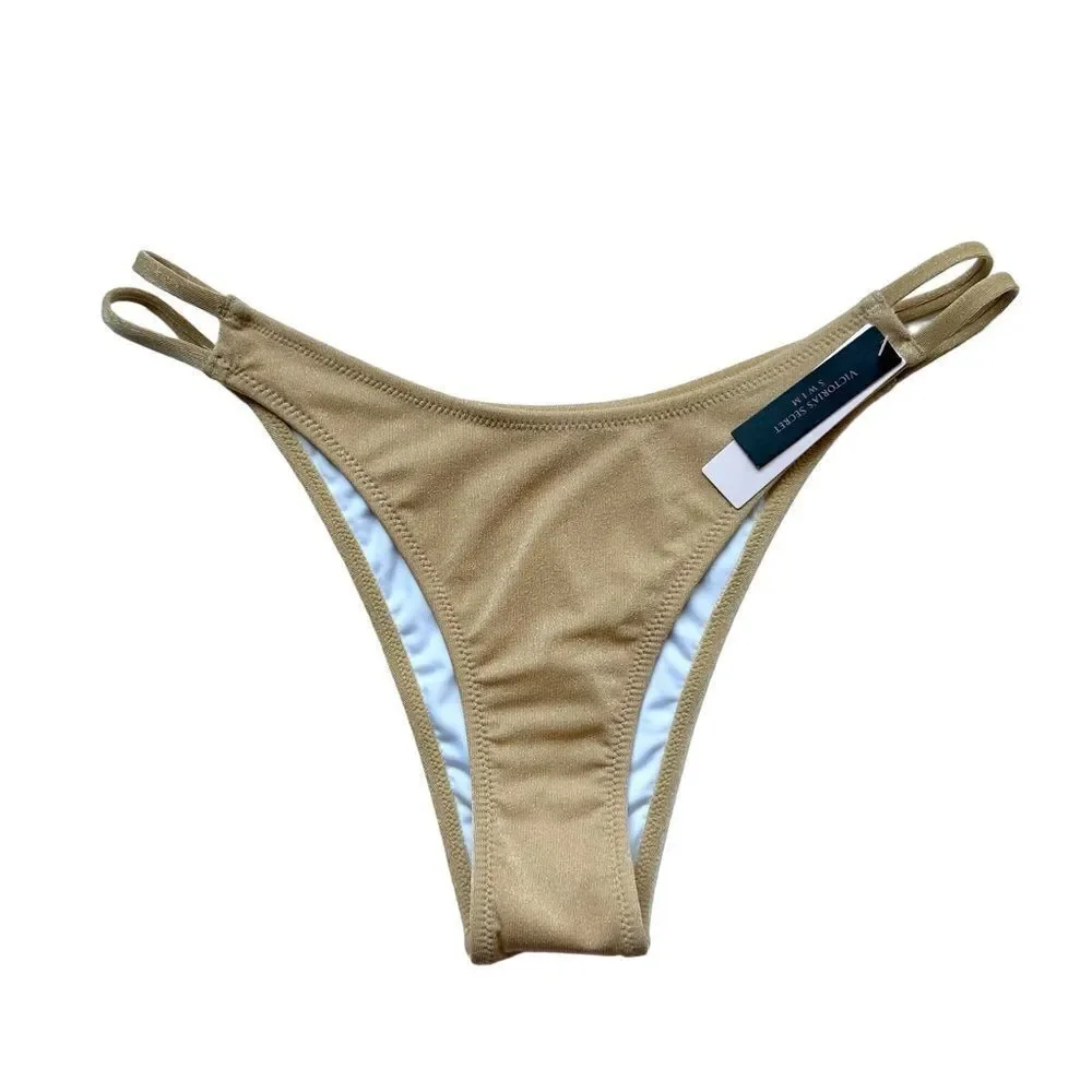 🆕Victoria’s Secret Swim Gold High Waist Cheeky Bikini Bottom